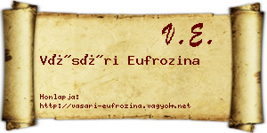 Vásári Eufrozina névjegykártya